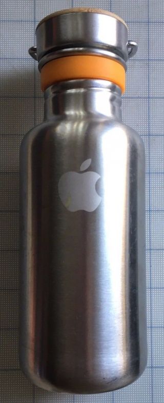 Rare Apple Employee Klean Kanteen 18oz Stainless Water Bottle Bamboo Cap
