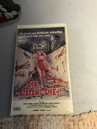 Die Sister Die Gorgon Video Horror Sov Slasher Rare Oop Vhs Big Box Slip