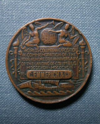 1893 Columbian Expo So - Called Dollar St.  Gaudens Medal R - 5 Extremely rare 2