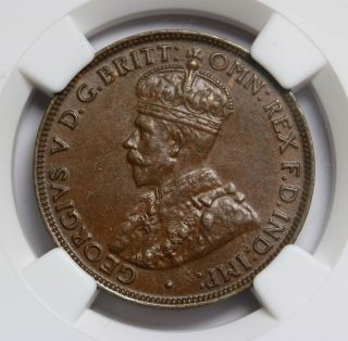 1924 Australia Halfpenny Coin George V Km 22 Ngc Au 58 Bn Rare Cv=$900