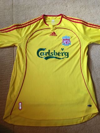 Liverpool Fc Shirt 2006/2007 Adidas Small Away Yellow Mens Rare