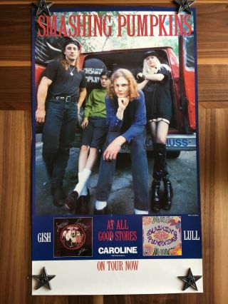 Rare 1991 Smashing Pumpkins Gish,  Lull,  On Tour Caroline Records Promo Poster