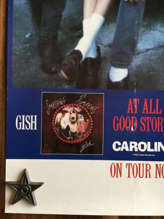 Rare 1991 Smashing Pumpkins Gish,  Lull,  On Tour Caroline Records Promo Poster 4