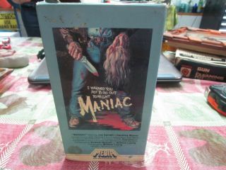 Maniac (VHS,  1981) Rare Horror Gore - Full Flap - Spinell,  Lustig,  Tom Savini 2