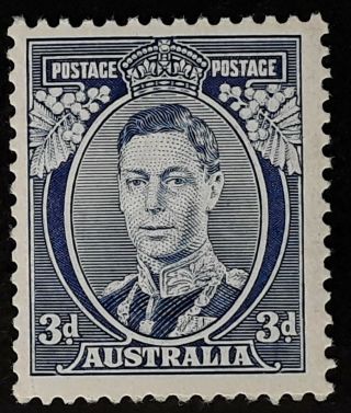 Rare 1937 Australia 1d Blue Kgv1 Stamp Die1a (tapered T)