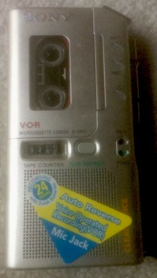 Rare Sony Microcassette Handheld Voice Recorder M - 830v Auto Reverse Vor Vintage