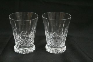 2 Rare Waterford Lismore Crystal Footed Old Fashioned High Ball Glasses