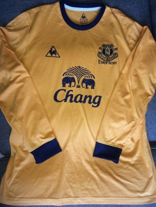 2010 Rare Everton Fc Away Football Shirt Long Sleeve Le Coq Sportif Large