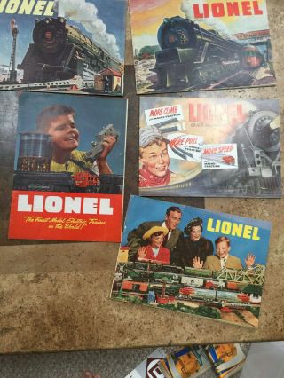 5 Very Rare 1940’s 1950s Lionel Railroading Train Books Catalogs Tt18