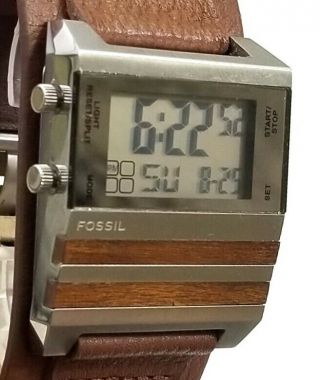 RARE,  UNIQUE Men ' s DIGITAL Watch FOSSIL JR - 9748 3