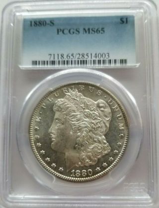 1880 - S Pcgs Ms 65 Morgan Silver Dollar Rare Beauty Blast White Obv & Rev Some Pl