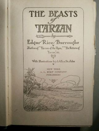 The Beasts Of Tarzan By Edgar Rice Burroughs 1916 Rare Look 2
