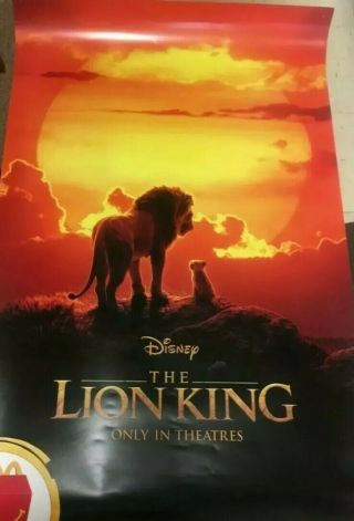 Mcdonalds Lion King Poster Rare
