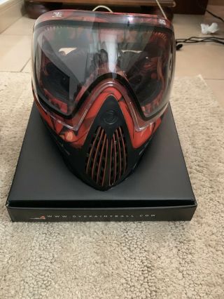 Rare Dye I4 Camo Paintball Mask - Red Camo - Good