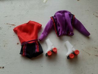 1980 Roller Skating Barbie Doll 1880 Outfit And Skates Rare