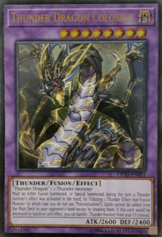 Yugioh Thunder Dragon Colossus Op10 - En001 Unlimited Ultimate Rare Near Fast