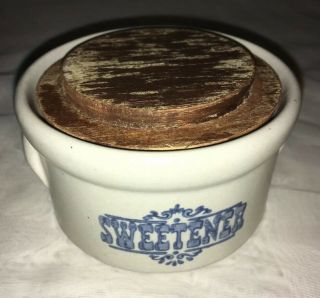 Rare Pfaltzgraff Yorktowne Sweetener Crock Canister W/ Wood Lid