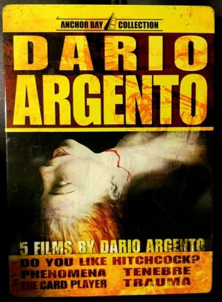 5 Films By Dario Argento Dvd 5 - Disc Box Set Steelbook Giallo Gore Rare Oop