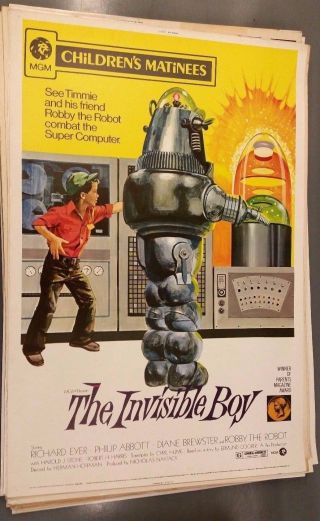 Invisible Boy Rare Reissue 40 X 60 Poster Robby The Robot Forbidden Planet