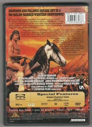 Chato ' s Land DVD Widescreen Charles Bronson Jack Palance Rare OOP HTF 2