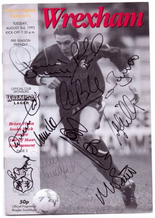 Wrexham V Wolverhampton Wanderers 1993 Programme Rare Orig Hand Signed X 12 Sigs
