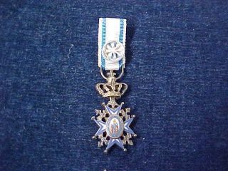 Rare Orig Pre Ww1 Miniature Medal 1883 Order Of St.  Sava " Yugoslavia "