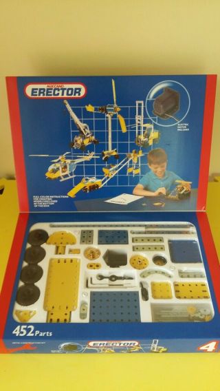 Vintage Rare Meccano Erector Metal Construction Set 4 Model W/motor