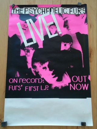Rare Psychedelic Furs Live First Lp Promo Poster 1980
