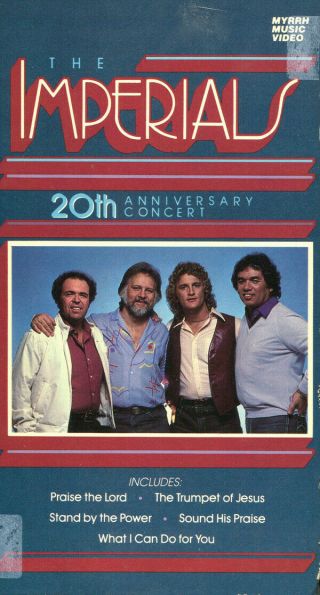 The Imperials 20th Anniversary Concert 1985 - Vhs - Very Rare