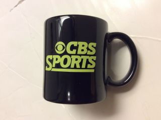 Cbs Sports Tv Show Eye Logo Vintage Black Coffee Mug Rare