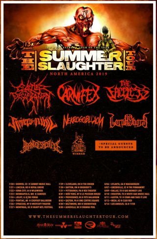 Cattle Decapitation | Carnifex Summer Slaughter Tour 2019 Ltd Ed Rare Poster