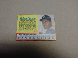 1962 Post Cereal 173 Roberto Clemente Blue Lines Rare Sp