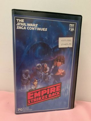 Rare Star Wars: Empire Strikes Back Australian Vhs Video