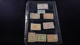 Vietnam Ration Coupons Complete Set 1947 - 1954 Rare