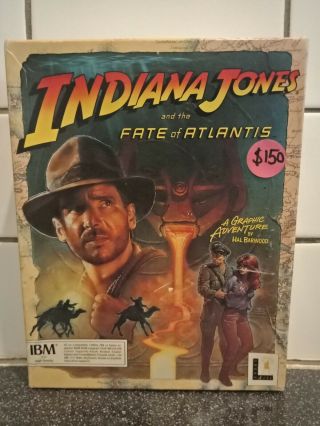 Indiana Jones And The Fate Of Atlantis Complete 3.  5 " Floppy Ibm Pc Dos Game Rare