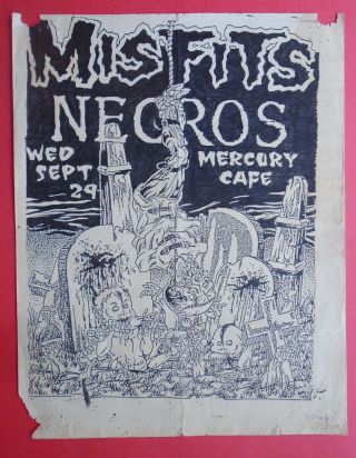 Rare Punk Concert Poster - Misfits - - Neoros Wed Sept 29 - The Mercury Cafe/cool Art