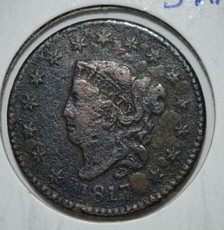 1817 Coronet Head - Large Cent Rare 15 Stars