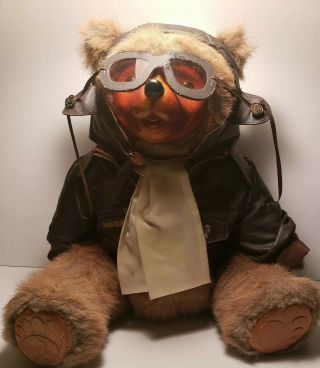 Rare Robert Raikes Pilot Bear Mohair Limited Edition 05955/15000 Bomber Jacket