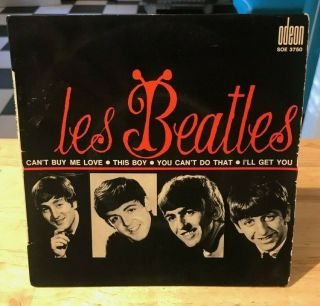 Rare French Ep The Beatles Advertising Display Counter Cant Buy Me Love