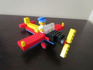 Vintage (1974) Lego Building Set With People 250 - 3 Aeroplane And Pilot - Rare