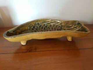 Lovely Rare Antique Fish Mold,  Stands On Three Legs - Stoneware 1800 ' s? 3