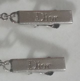 RARE AUTHENTIC DIOR CHRISTIAN DIOR SILVER TONE CRYSTAL DROP CLIP - ON EARRINGS 5
