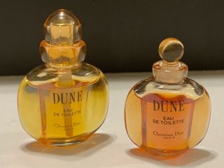 2 RARE Vintage 1990 ' s DUNE Christian Dior Perfume Mini Perfume Dab 2