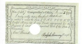 1 Pound " Colonial " (rare) 1790 1790 " Old Colonial " Rare (1 Pound) 1790