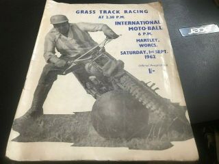 Martley Grass Track Racing 1962 - - Programme - - 1st September 1962 - - Rare