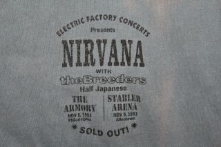 1993 Nirvana The Breeders Half Japanese Concert Tour Shirt Pa Rare