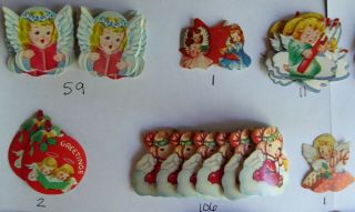 500,  Vintage Christmas Gummed Seals Angels Antique Variety Rare Stickers 2