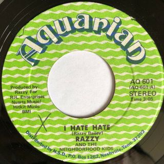 Rare 1974 Northern Soul Funk Aquarian 45 Razzy - I Hate Hate Nm Hear