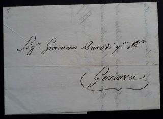 Rare 1826 Italy Folded Letter Sent Locally From Genova