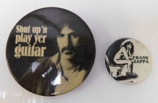 Frank Zappa Pin Back Buttons 1970s Rare